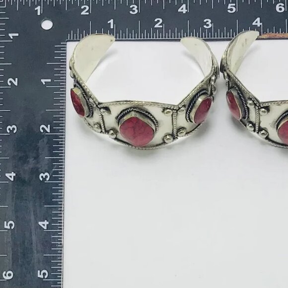 Single Red Bracelet, Middle Eastern Jewelry, Coral Stone Handmade Bracelet - Picture 7 of 9